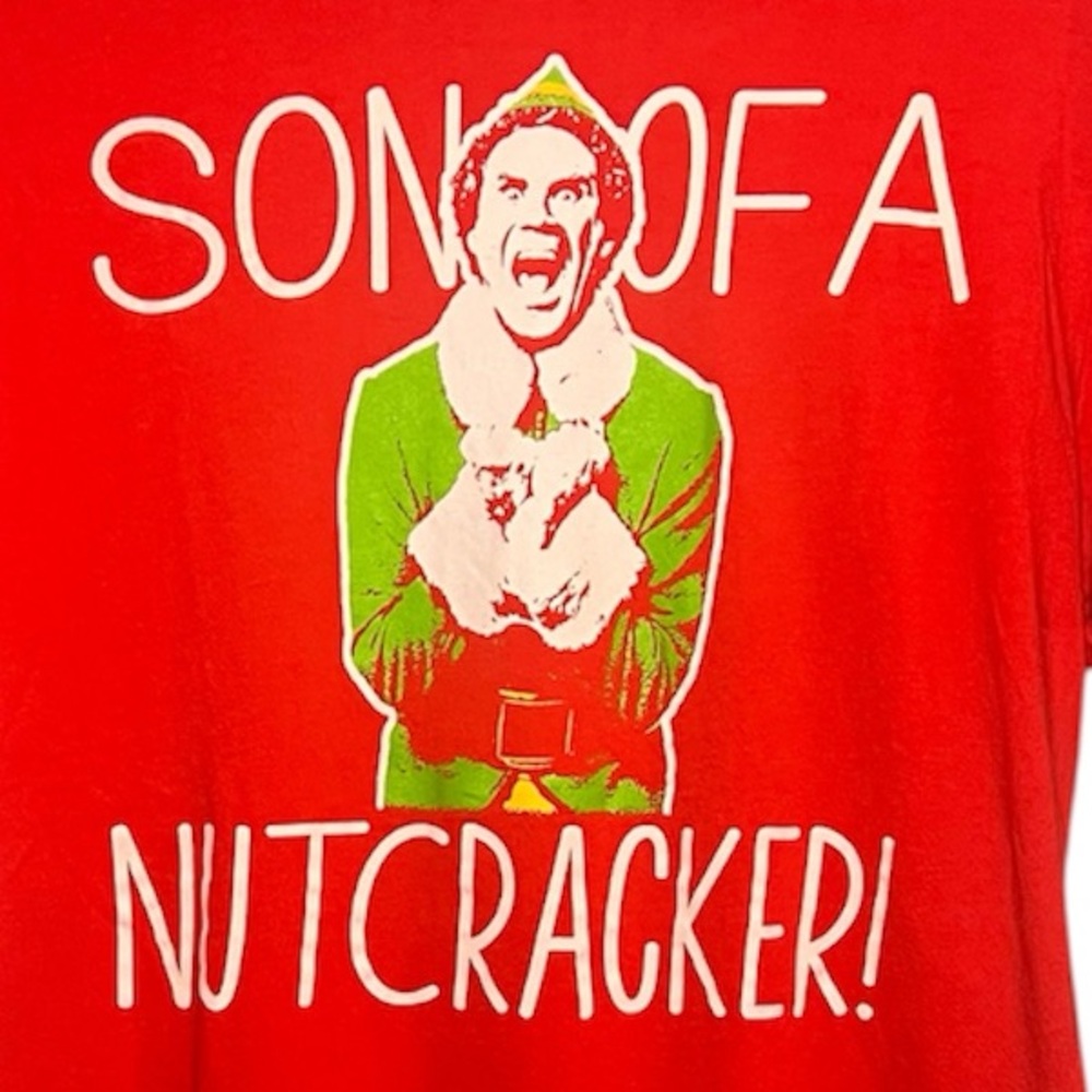 T- shirt Elf Son of a Nutcracker Christmas Holiday Red Tee Size Medium